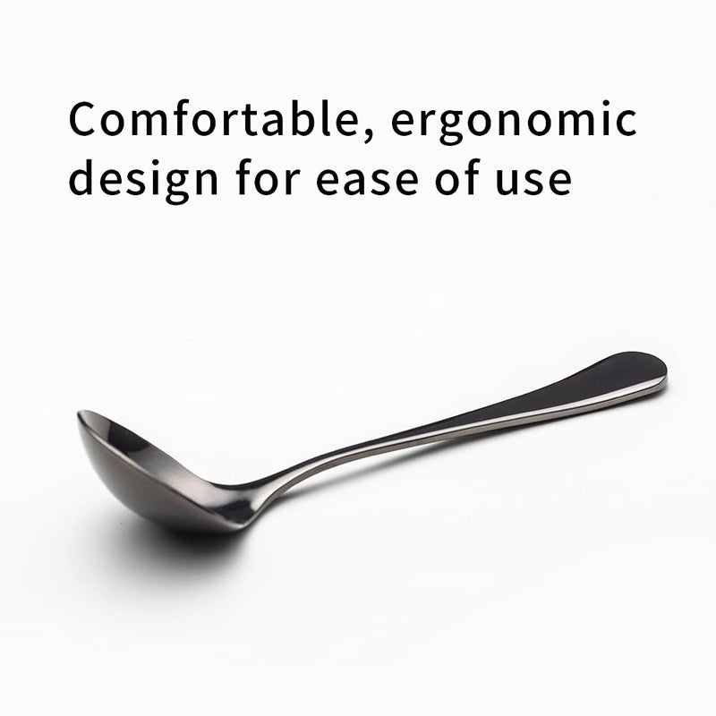 watchget Professional Coffee Cupping Spoon,Coffee Measuring Scoop Stainless Steel Round Spoons,Gift with the Spoon Holder Bag,Black - Image 3